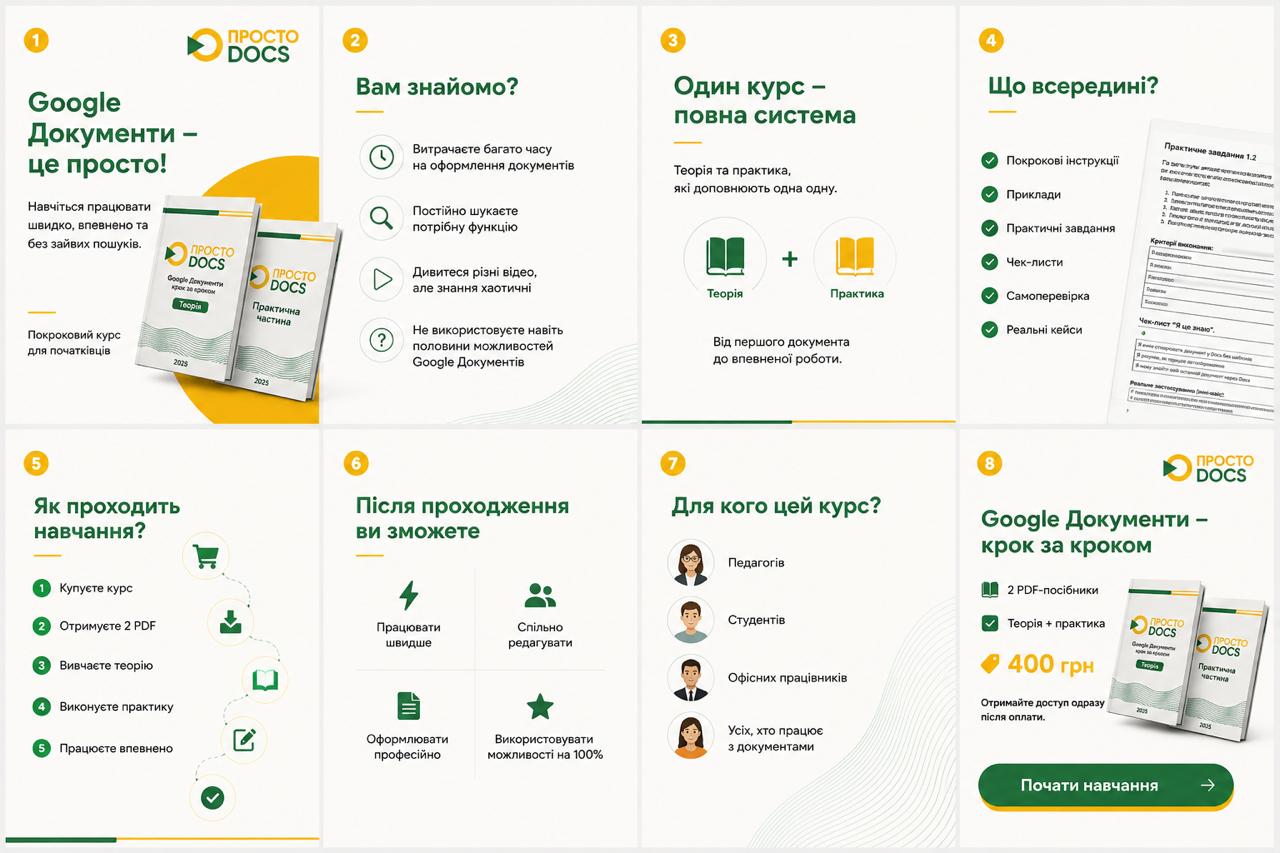 Огляд матеріалів курсу Просто Docs
